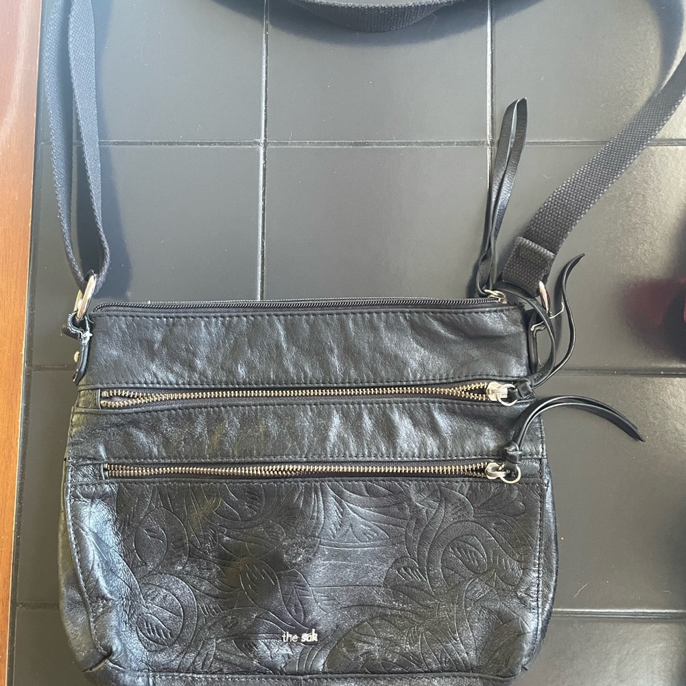 The Sak Embossed Black Crossbody Bag